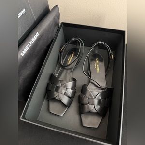 Saint Laurent Nu Pieds Sandals, Black, size 38